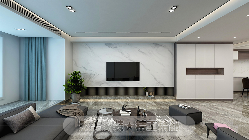 160m2現(xiàn)代簡約魯能拂海園大連家裝