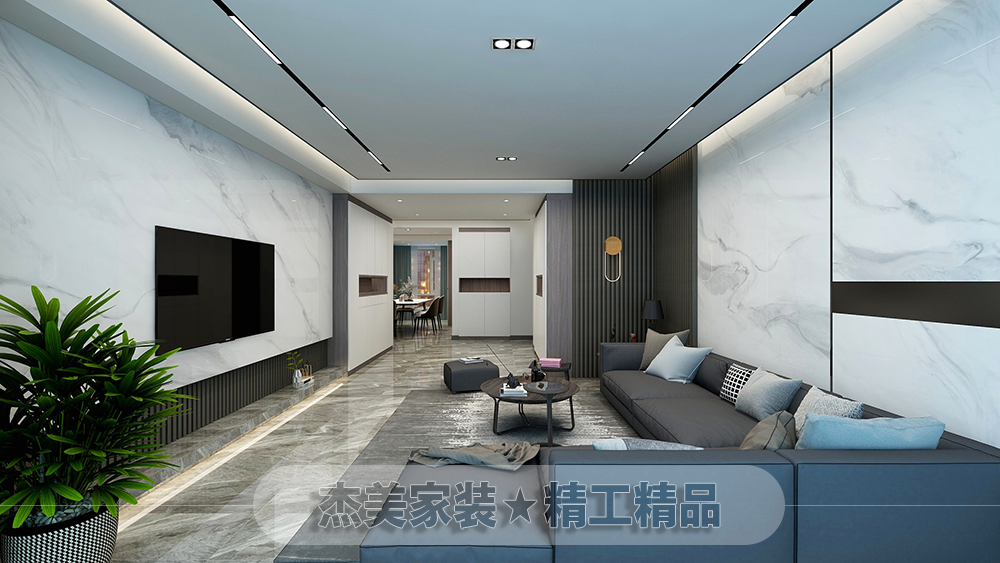 160m2現(xiàn)代簡約魯能拂海園大連家裝案例|開發(fā)區(qū)-大連